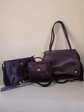 Etienne Aigner Vintage Oxblood Leather Bundle Lot Crossbody Shoulder Bags
